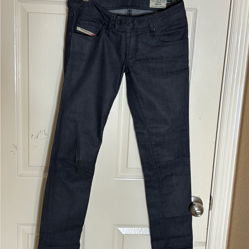 Diesel Nevy Slim Straight Stretch Jeans Low Dark Wash 26x30 Italy (2009) Women's - Picture 13 of 13